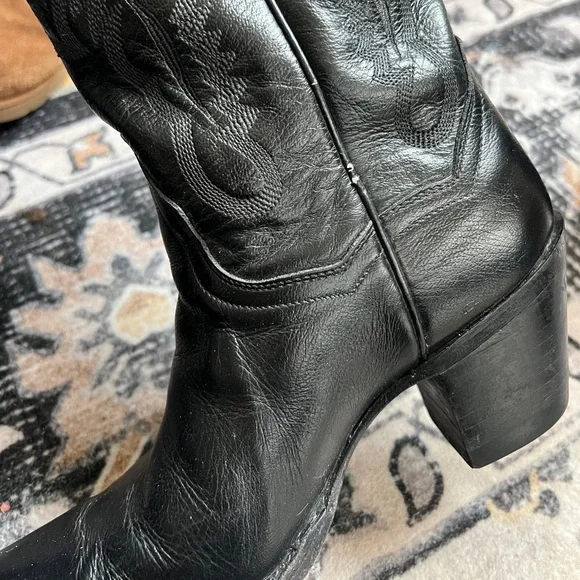 Dan Post Black Maria Leather Boots with Heel Size 7 - Picture 8 of 14